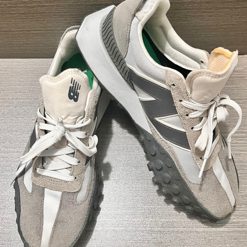 New Balance XC-72 Gray, White and Tan Suede Retro Sneaker.